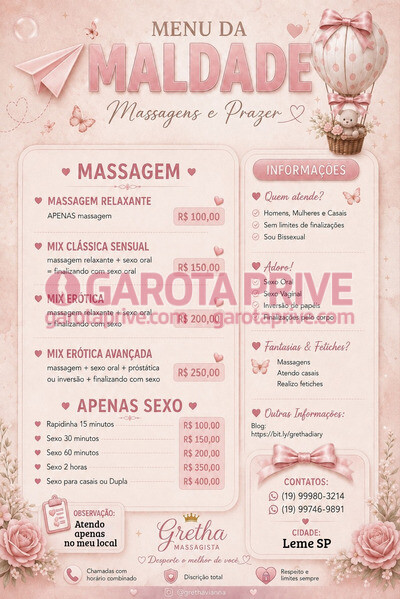  Gretha Massagista Leia com ATENÇÃO o perfil.